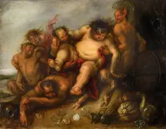 The Triuph of Silenus by Simon de Vos, Oil on copper, sold Nov 2015