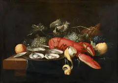 Alexander Coosemans, Still Life with Lobster, Oysters and Fruit, Oil on canvas (relined)