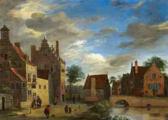 Jan van der Heyden, View of a Small Town, Oil on panel