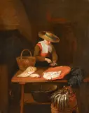Quiringh van Brekelenkam, The Fishmonger, Oil on panel