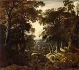 Landscape with Hunters by Johannes Lingelbach Jan Looten, Oil on canvas (relined), offered Nov 2015