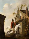 Pieter Wouwerman, Horseman by a Farmstead