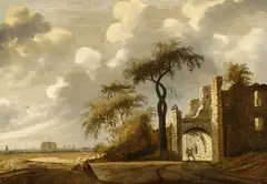 Jacob van der Croos, Ruins of Castel Brederode with a View of Haarlem, Oil on panel
