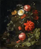 Elias van den Broeck, Floral Still Life with Insects, Oil on canvas (relined)