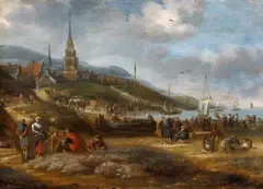 The Beach at Scheveningen by Thomas Heeremans, Oil on panel, offered Nov 2015