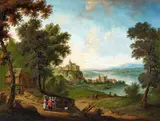 Jan Pieter van Bredael the Elder, A River Landscape with a Fort, Oil on canvas (relined)