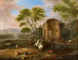 Karel Breydel, called Le Chevalier, attributed to, Cavalry Battle in a Hilly Landscape, Oil on panel