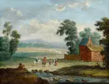 Jan Frans van Bredael, Four Landscapes, Oil on copper. Each