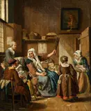 Jan Josef Horemans the Elder, The Needlework, Oil on canvas (relined)