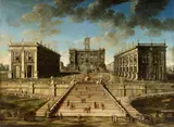 Italian School 18th century, View of the Capitoline Hill