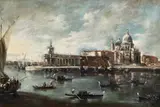 View of the Dogana and Santa Maria della Salute by circle of Francesco Tironi, Oil on canvas (relined), sold Nov 2015
