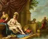 Teiresias and Athena by Louis-Jean-François Lagrenée, Oil on canvas (strip-lined), sold Nov 2015