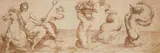 attributed to Odoardo Fialetti, Mythological Figures, Brown ink on paper