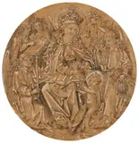 The Virgin Enthroned with Angels - Design for a Stained Glass Window by Swiss or South German School 16th century, Brown ink, highlighted in white, sold Nov 2015