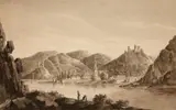James Forbes, View of the Rhine near Bingen, Grey ink