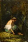 Narcisse Díaz de la Peña, Odalisque, Oil on panel