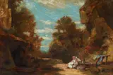 Carl Spitzweg, Monk in a Rocky Landscape, Oil on panel