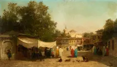 Fabius Brest, A View of Constantinopel (Istanbul), Oil on canvas (relined)