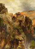 Oswald Achenbach, The Temple of Vesta in Tivoli, Oil on canvas