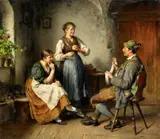 Heinrich Hirt, The Helping Hand, Oil on canvas (relined)