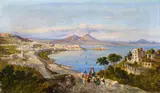 Consalvo Carelli, A View of Naples, Oil on canvas