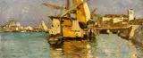 Guglielmo Ciardi, A Sailing Boat on the Canale della Giudecca, Oil on canvas