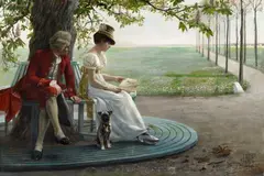 Felix von Ende, The Courtship, Oil on canvas, relined