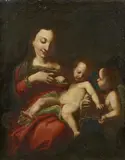 Italian School 17th century, The Madonna with the Christ Child and Saint John