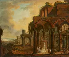 Michael Schlier, A Small Architectural Capriccio, Oil on copper