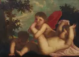 Allegorical Scene of Putti at Play with a Snake by Alessandro Varotari, called Il Padovanino, follower of, Oil on canvas (relined), sold Sep 2015