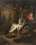 copy after Jan Weenix, Still Life with Partridge in a Park Landscape, Oil on panel, mounted on hardboard, the hardboard mounted on a stretcher
