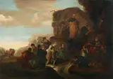 attributed to Jacob Willemsz de Wet, Moses striking Water from the Rock, Oil on panel