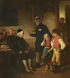 John Burr, Before the Schoolmaster, Oil on canvas (relined)