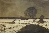 Winter Landscape by Max Clarenbach, Oil on canvas, offered Sep 2015