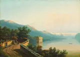 attributed to Carl Dahl, On Lake Geneva, Oil on canvas
