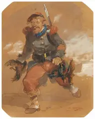 The Poultry Thief by Louis-Théodore Devilly, Watercolour on paper, offered Sep 2015