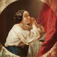 Johann Grund, Young Woman at Prayer, Oil on canvas (relined)