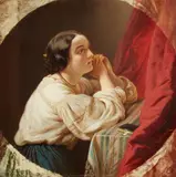 Johann Grund, Young Woman at Prayer, Oil on canvas (relined)