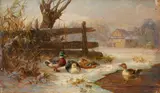 Carl Jutz the Elder, Ducks by a Pond