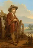 Eugène Isabey, Landscape with a Youth