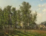 Leon Joubert, Landscape with View of a Castle and a City, Oil on canvas (relined)