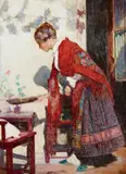 Adolf Kaufmann, A Young Spanish Lady, Oil on canvas