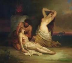 Friedrich Kaulbach, Lamentation of a Young Woman, Oil on canvas