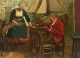 Franz Kiederich, The Model Ship Builder, Oil on panel (parquetted)