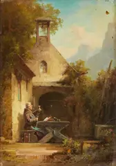 Probably Willy Moralt, Monk with a Glass of Wine, Oil on panel