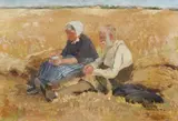 Hugo Mühlig, Prayers in the Cornfield, Gouache on paper