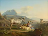 Southern Landscape with Shepherdess by Balthasar-Paul Ommeganck, Oil on canvas, offered Sep 2015