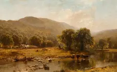 Ernest Parton, A Mountainous Panorama, Oil on canvas