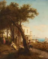 Edward C. Post, The Bay of Naples, Oil on canvas (relined)