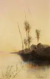 Max Rabes, Nile Landscape, Oil on canvas